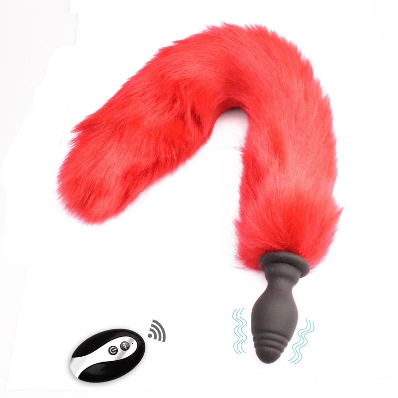 Wireless Remote Control Anal Plug Fox Tail Sex Toys For Adult