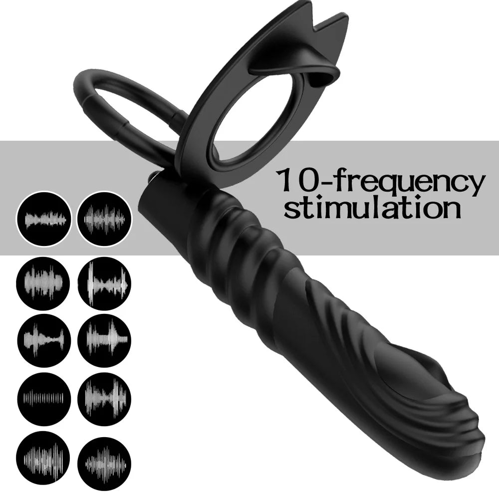 Vibrating Double Cock Rings Vibrator For Couples