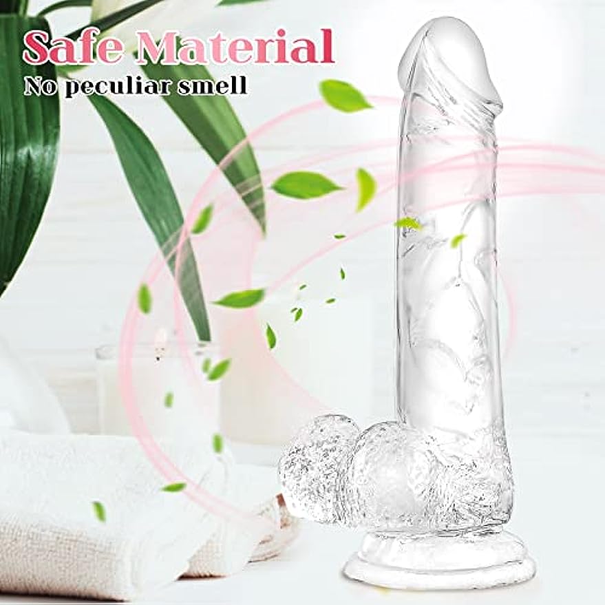 7.3 inch Soft Realistic Transparetn Dildo, Safety Material, with Powerful Suction Cups-ZhenDuo Sex Shop-ZhenDuo Sex Shop