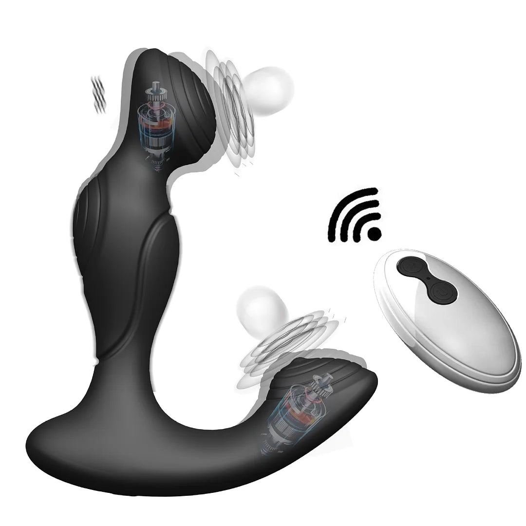 Wireless Remote Control 10 Frequency Dual Vibration Prostate Massager