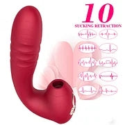 Telescopic Clitoral Sucking G-spot Dildo Vibrator With 10 Powerful Modes