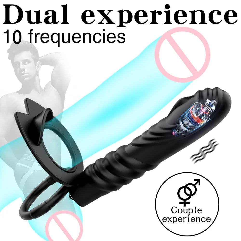 Vibrating Double Cock Rings Vibrator For Couples