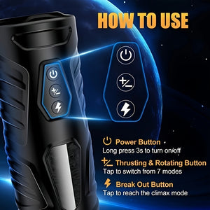 Automatic Male Masturbator Adult Toys - Man Masturbation Cup Hands Free Pocket Pussy Stroker with Sucking & Thrusting Modes, Sex Toy Realistic Blowjob Machine for Penis Stimulation