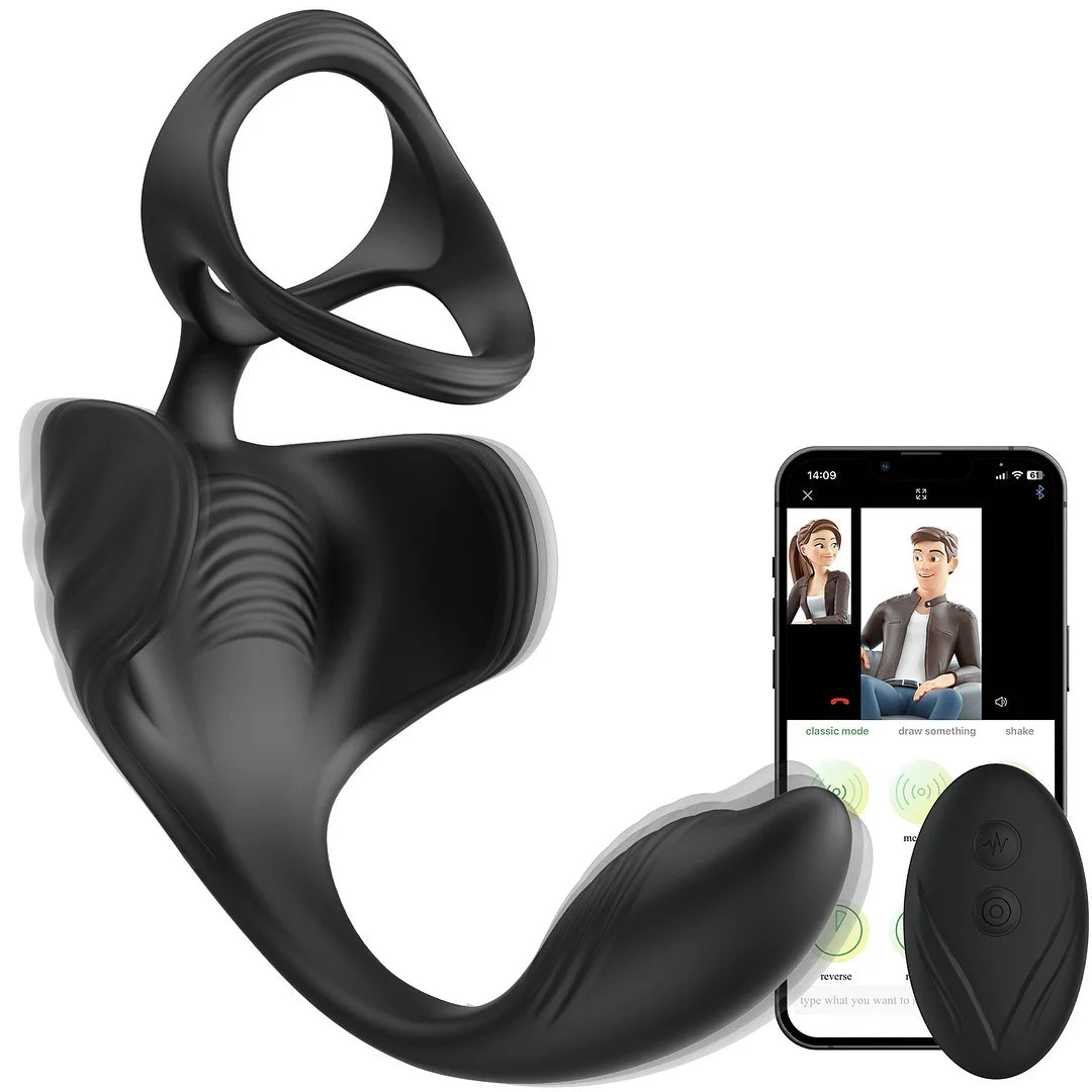 3-in-1 Vibration Testicle Prostate Massager With Penis Ring