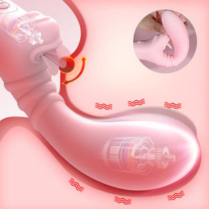 10 Frequency Wiggle Dildo Vibrator Clitoris Tongue Licking G-spot Massager