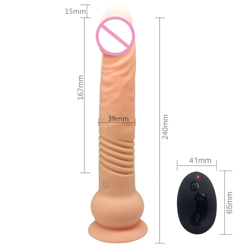 The Commander Remote Control Telescopic Vibrating Dildo