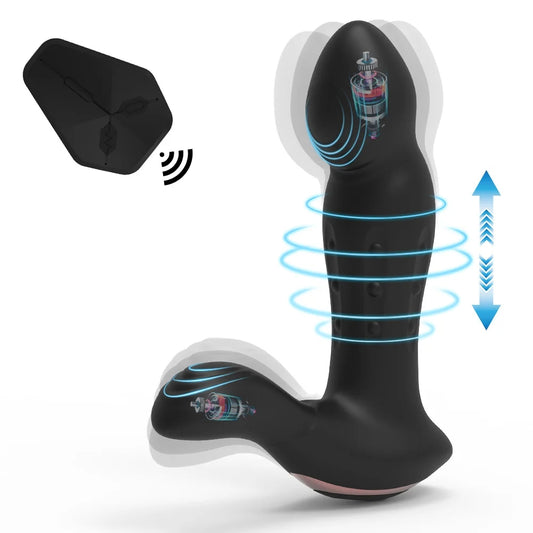 Pearls Pleasure 3-in-1 Wiggling Thrusting And Vibrating Remote Control Prostate Massager