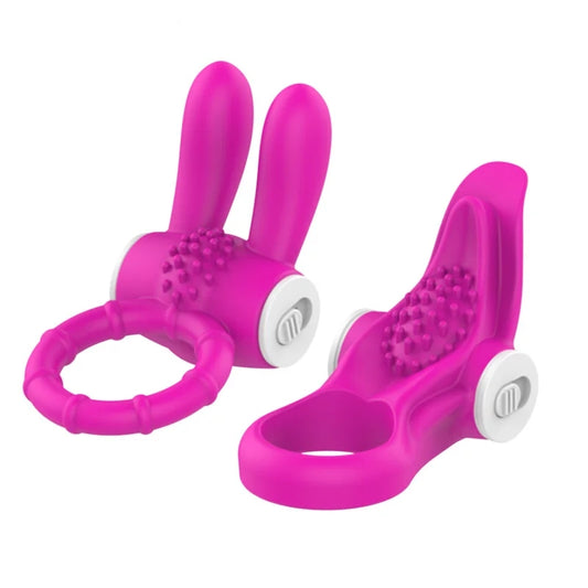 Male Rabbit Vibrating Penis Ring Tongue Licking Vibration Penis Ring