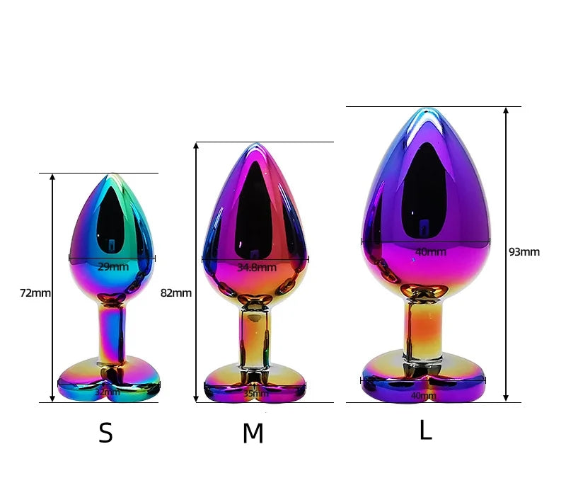 3 Sizes Colorful Heart-shaped Anal Plug