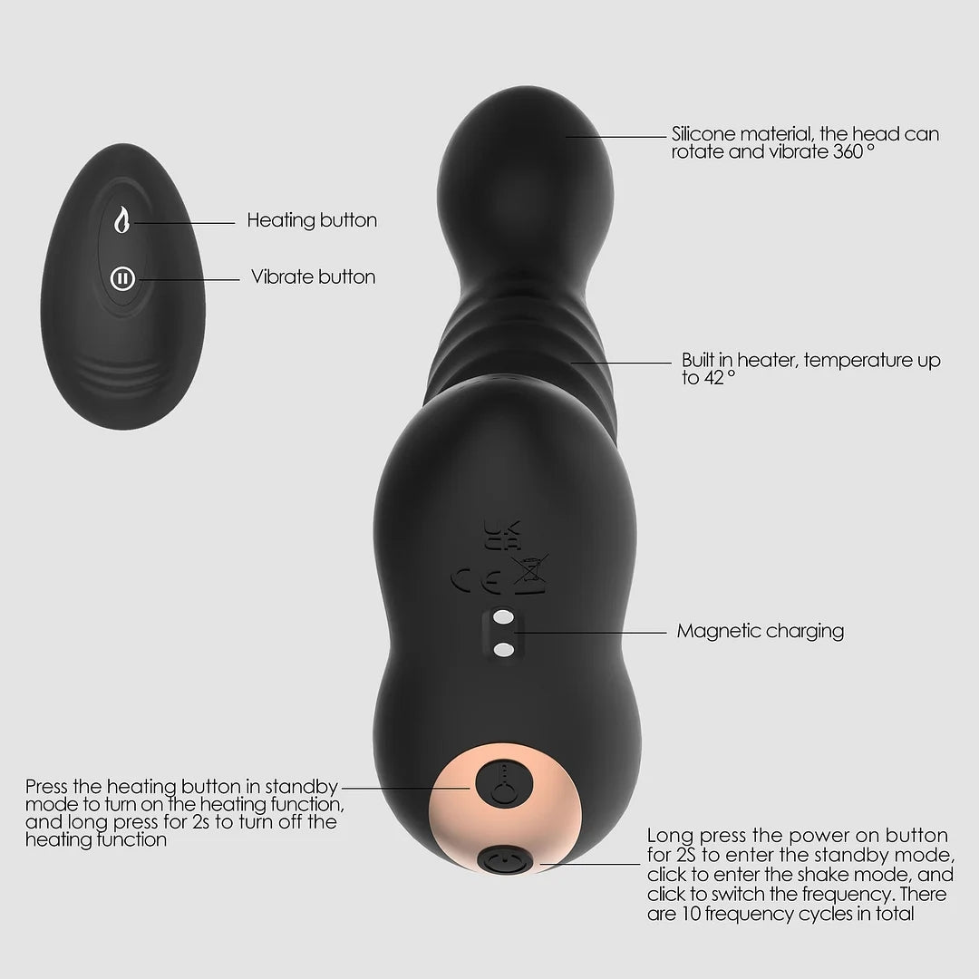 3-in-1 Heating Rotating And Vibrating Prostate Massager