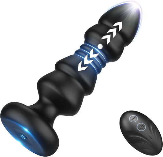 Christmas Tree Thrusting Anal Vibrator Remote Control Butt Plug 5 Vibrating & Thrusting Modes Prostate Massager