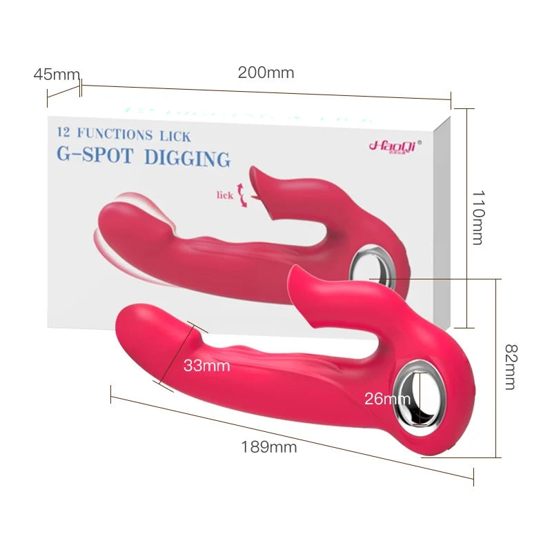 2-in-1 Licking G-spot Vibrator