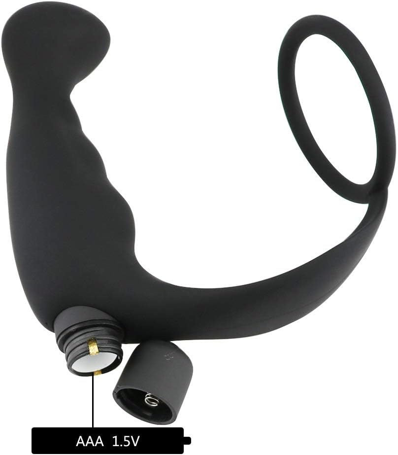 Vibrating Prostate Massager Penis Lock Ring with 10 Strong Vibration Modes