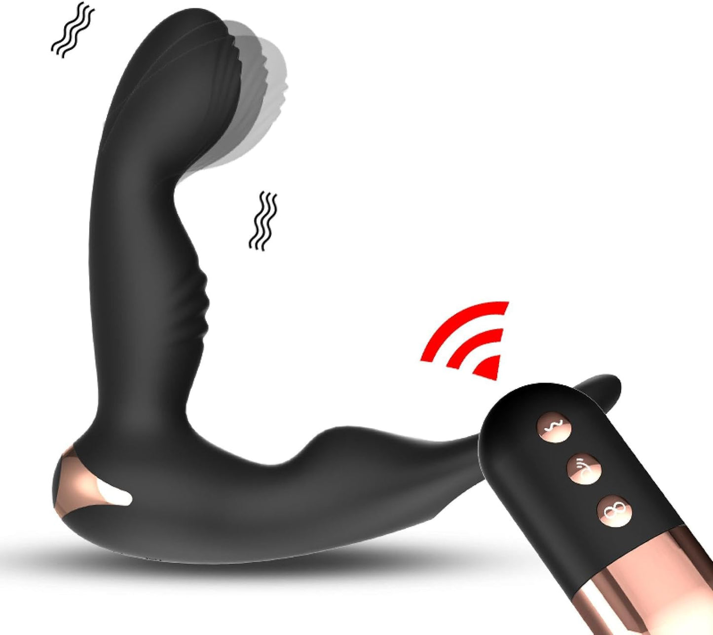 Jiuuy Wireless Control Double Shock Vibrating Anal Plug Pull Prostate Massger