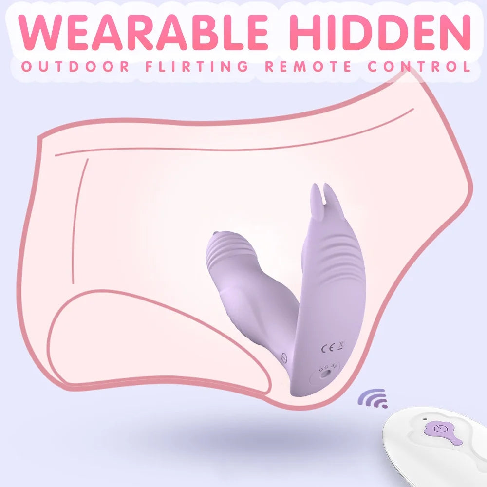 3-in-1 Remote Control Wearable Tongue-licking Panty Vibrator