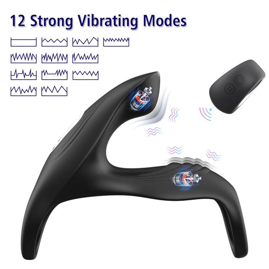 Wireless Remote Control 2-in-1 Vibration Clit Stimulator & Cock Rings