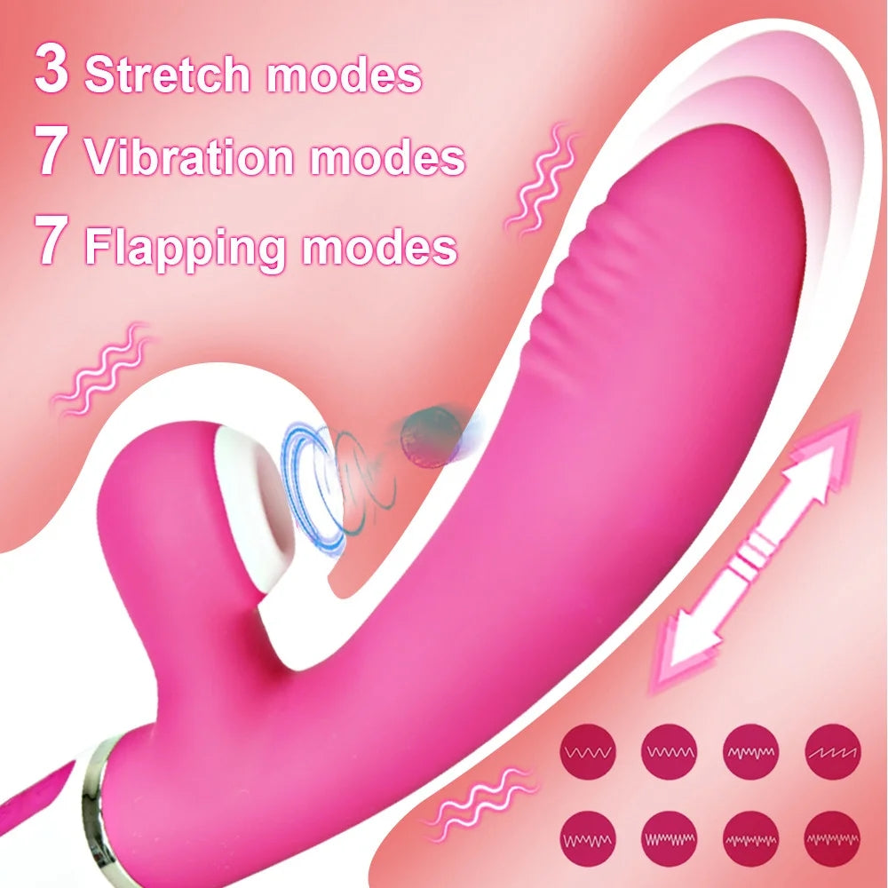 Thrusting Sucking Dildo Vibrator Clitoris Stimulator