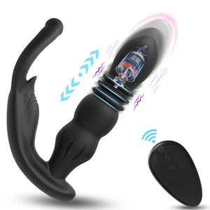 Retractable Prostate Massager With Penis Ring Sex Toy For Couples