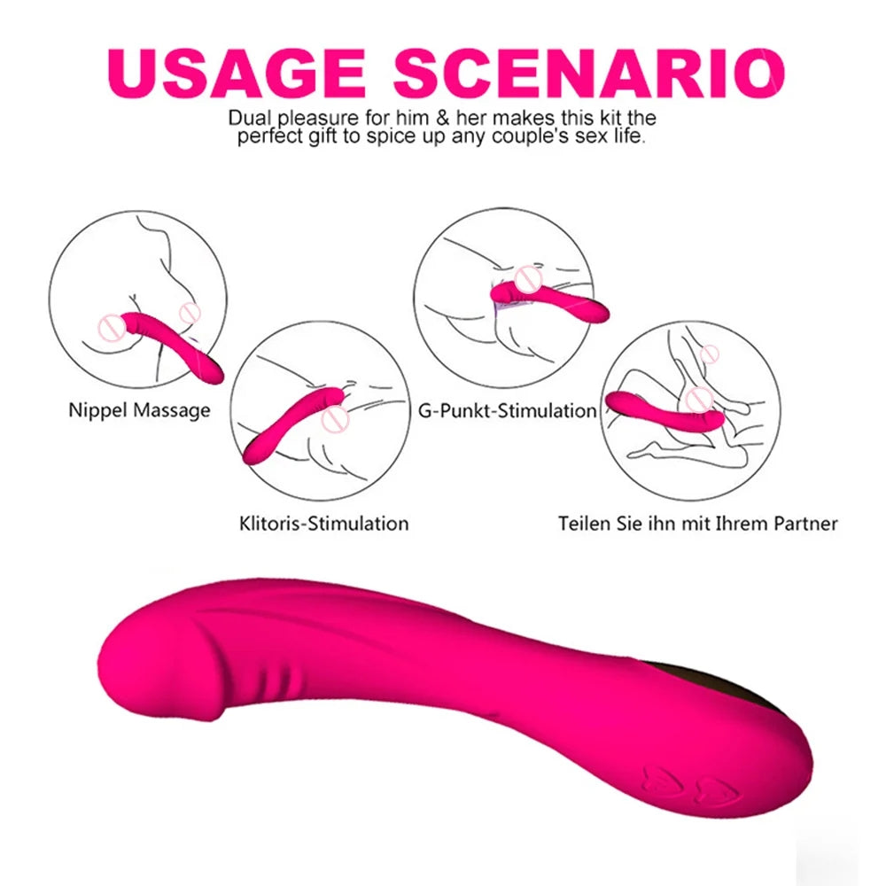 12 Speed G-spot Vaginal Stimulator Clit Massager Dildo Vibrator For Adult