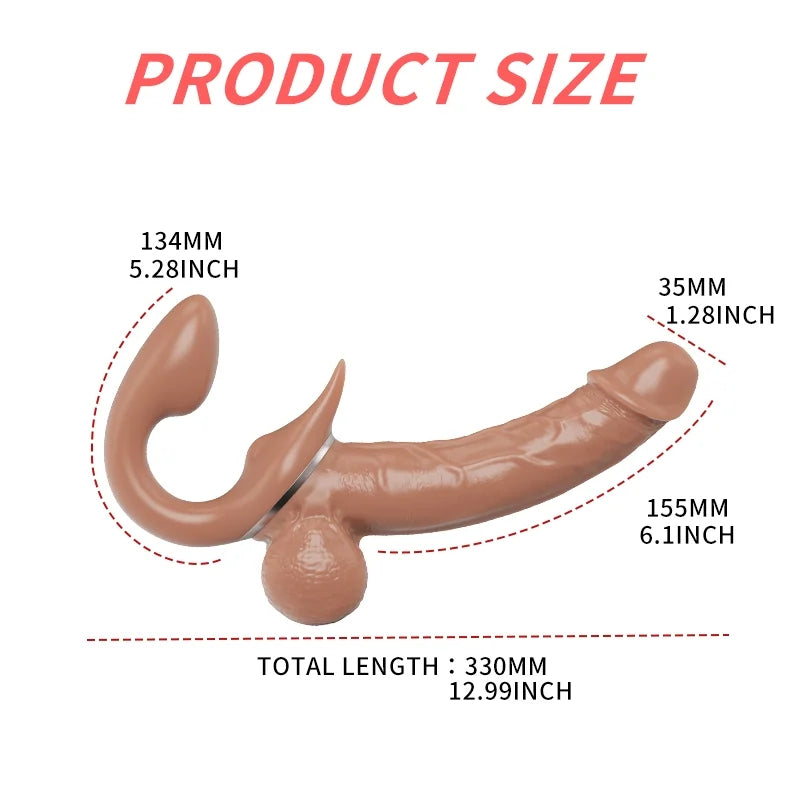 Thrusting & Vibrating Wearable Dildo For Lesbian