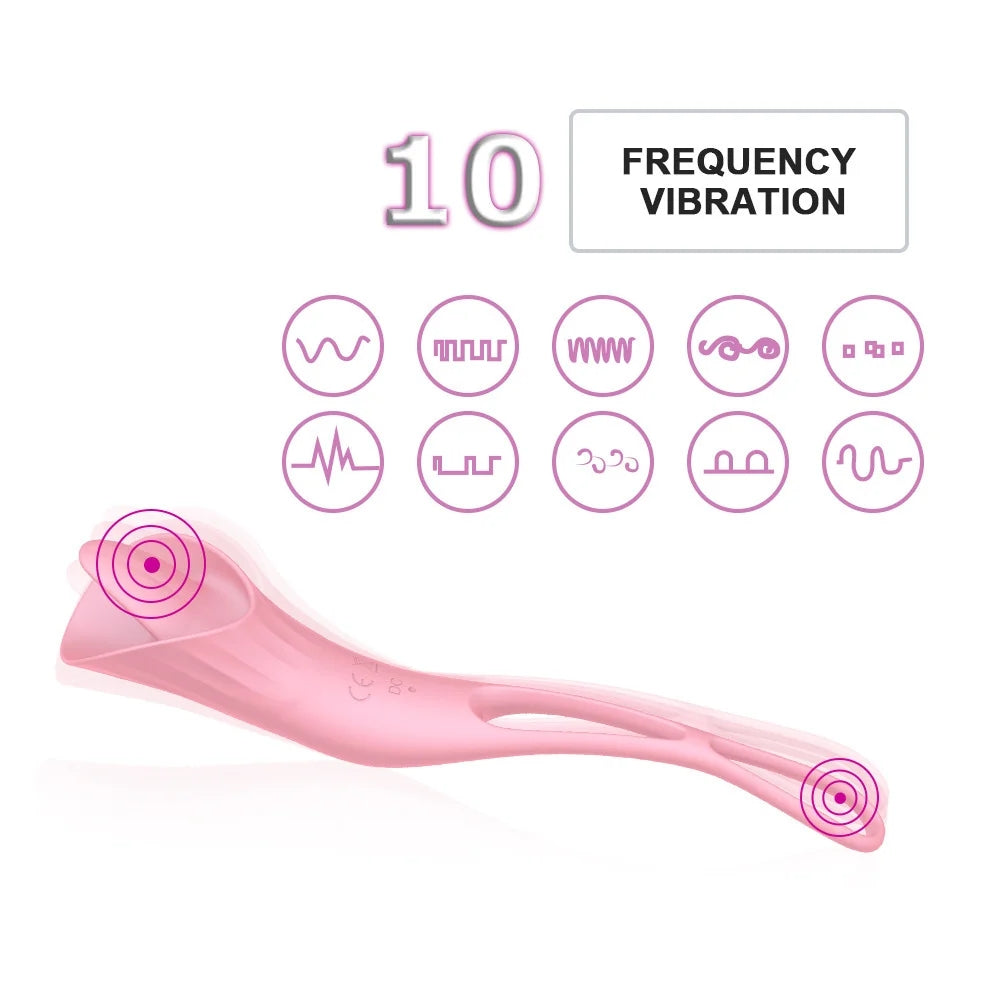 Ballerina Vibrator Tongue Licking Penis Ring Vibrator for Couples