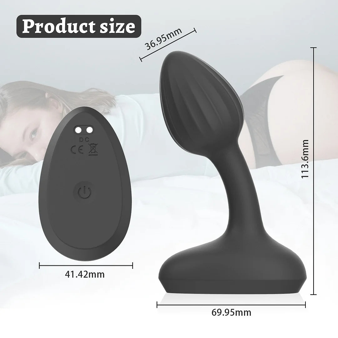 Wireless Remote Control Mushroom Head Vibrating Anal Plug