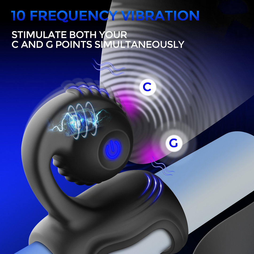 Snail 10 Frequency Vibrating Penis Ring & Clit Stimulator