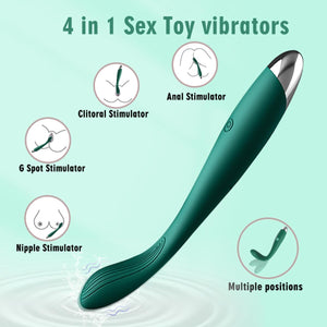 Adult Sex Toys for Women,Clitoral G Spot Vibrator with 10 Powerful Vibrating Modes,Clitoral Nipple Stimulator Finger Bullet Vibrators Waterproof Strapless on Dildo Anal Toys for Couple (Green)