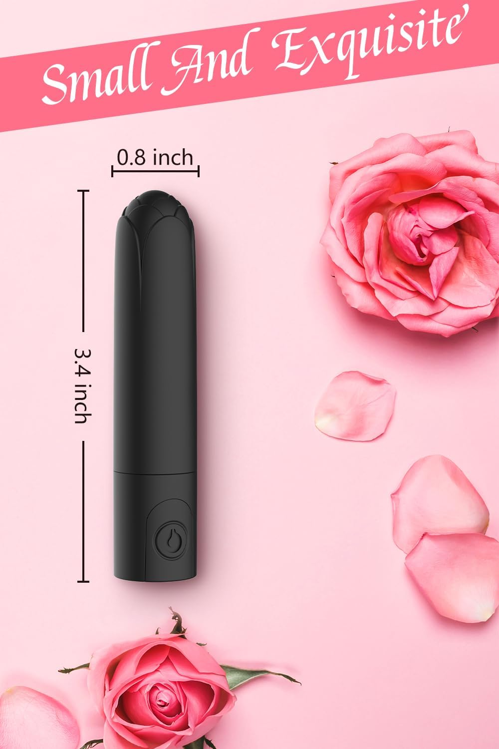 Mini Rose Bullet Vibrator Sex Toy with 10 Vibration Modes