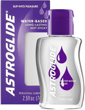 Astroglide Water Based Lube (2.5oz), Liquid Personal Lubricant, Long-Lasting Sex Lube for Men, Women and Couples, Travel-Friendly Size (Pack of 3)
