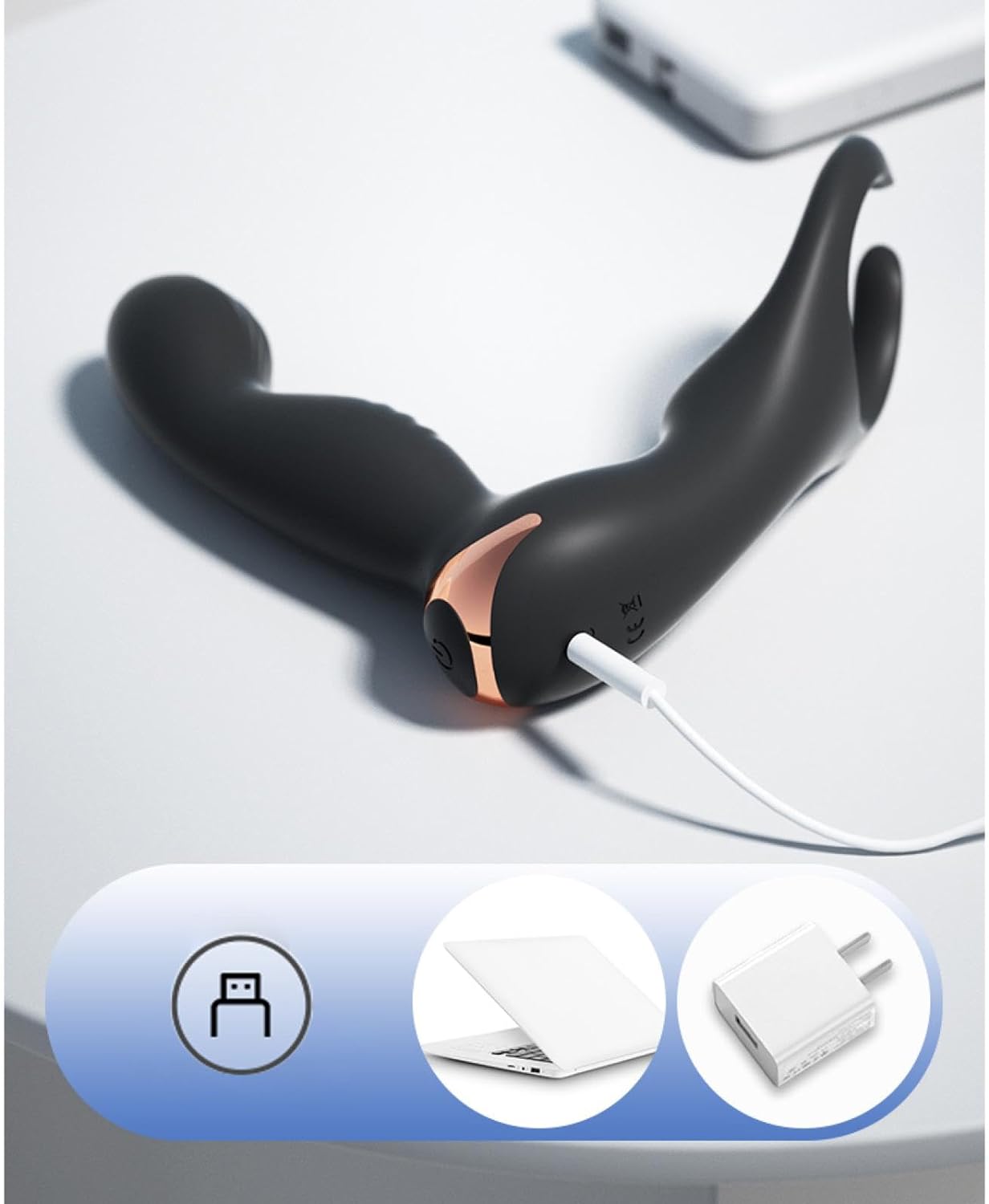 Jiuuy Wireless Control Double Shock Vibrating Anal Plug Pull Prostate Massger