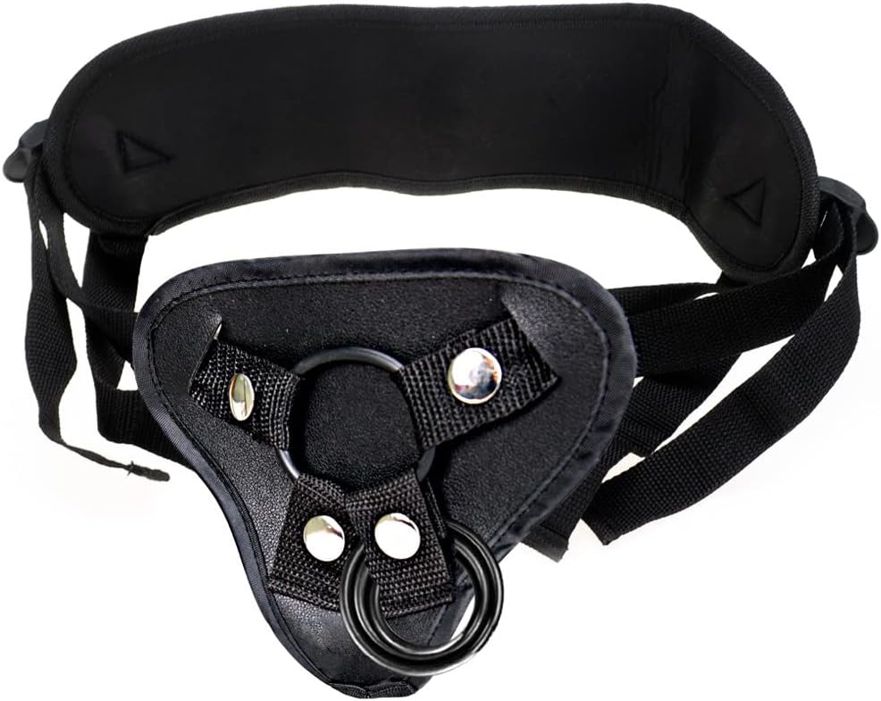 Adjustable Sex Strap On Harness Wide Bondage with 4 Units Ring