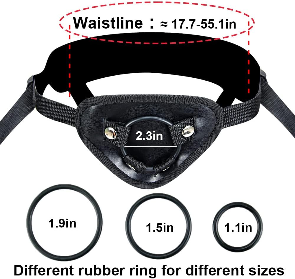 Adjustable Sex Strap On Harness Wide Bondage with 4 Units Ring