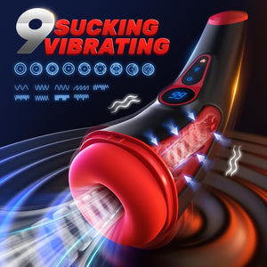 Sex Toys for Men Male Masturbator - APP Control Adult Toys Male Masturbators Penis Pump with 9 Sucking & 9 Vibrating Modes, 3D Textured Sleeve Heating Mens Sex Toy, LCD Display Pocket Pussy for Men