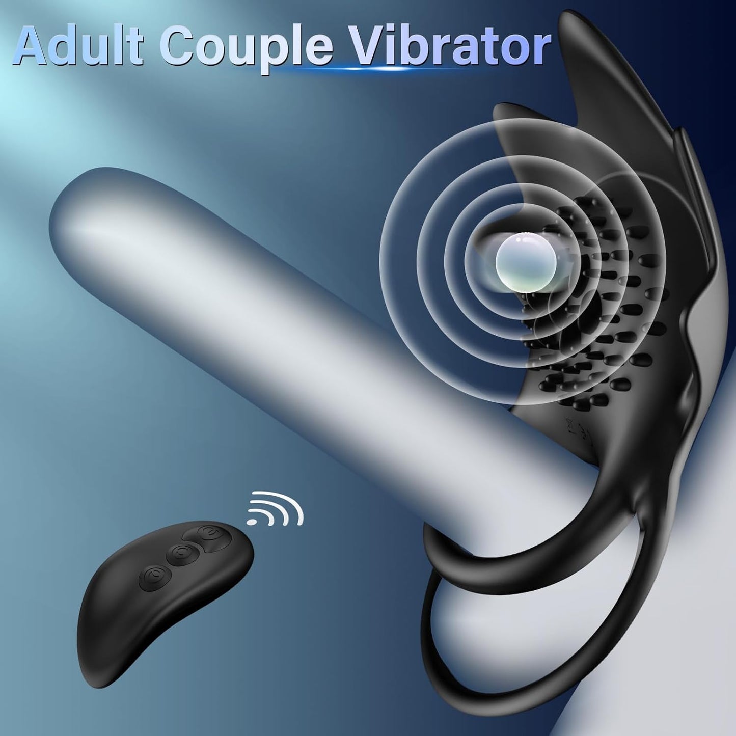 Vibrating Cock Ring with 10 Vibration Modes Silicone Sex Toy for Man and Couples