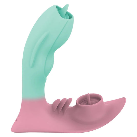 3-in-1 App Remote Control Tongue-licking Clitoris Sucker & Panty Vibrator