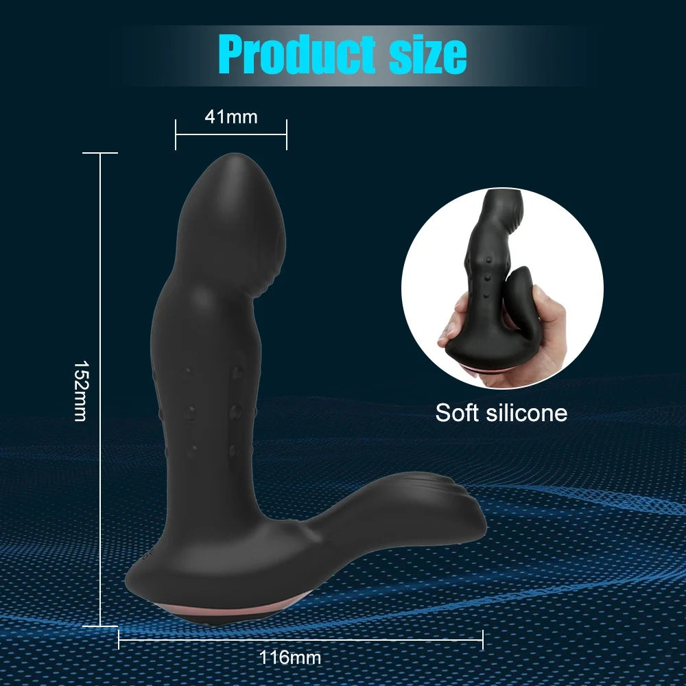 Pearls Pleasure 3-in-1 Wiggling Thrusting And Vibrating Remote Control Prostate Massager