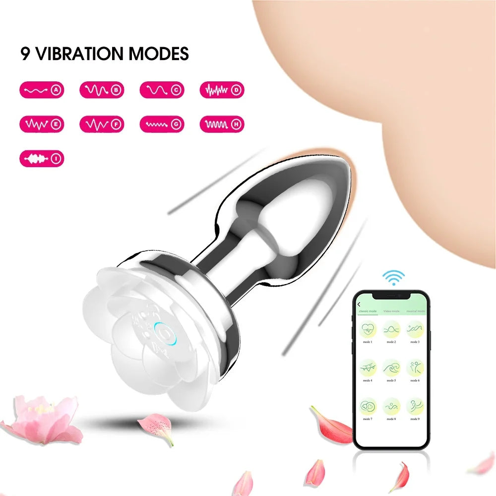 App / Wireless Remote Control Rose Anal Vibrator