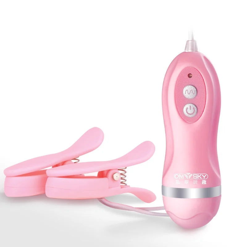 Nipple Clamps Vibrating Breast Clips Nipple Stimulator Wired Vibrators with Remote Control Sex Toys for Women