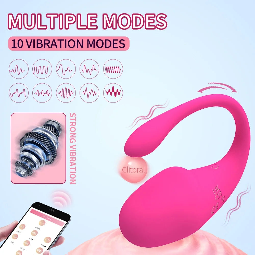 App Remote Control 10 Frequency Strong Shock Panty Vibrator