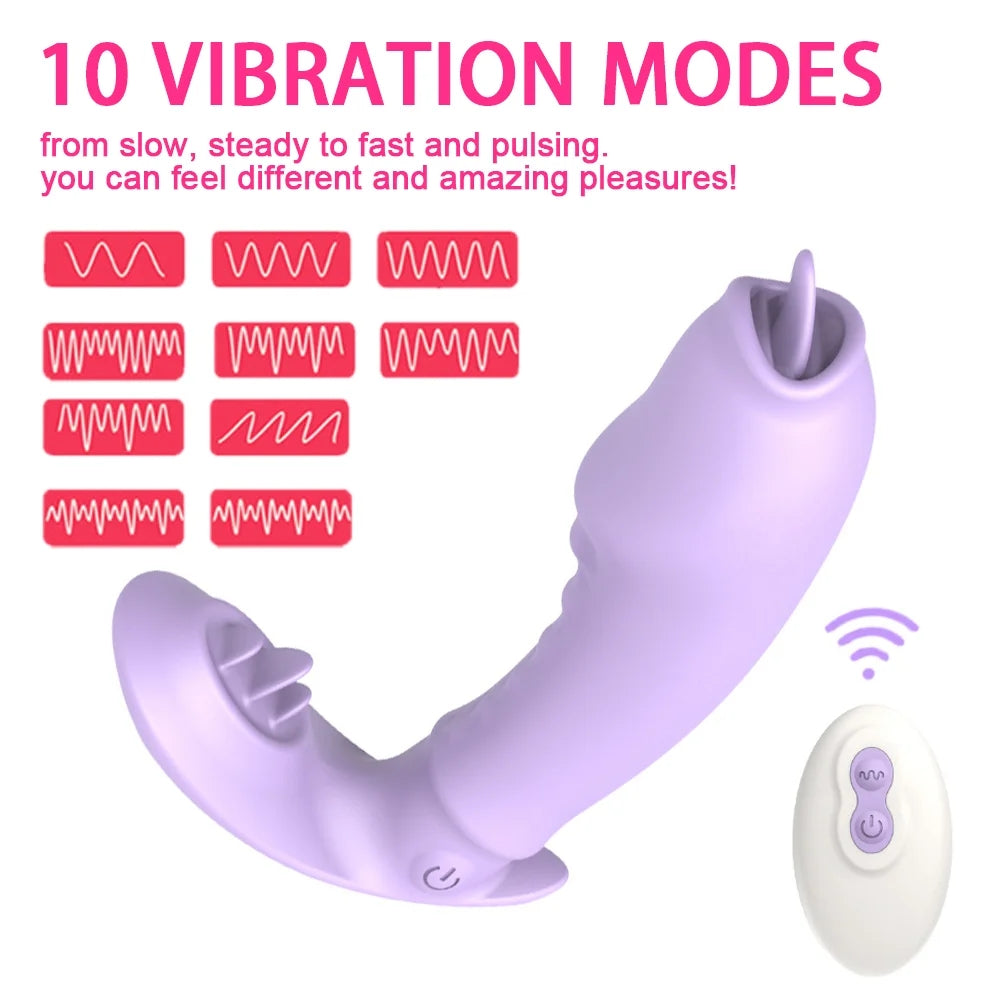 Remote Control Wearable Tongue Licking Panties Vibrator