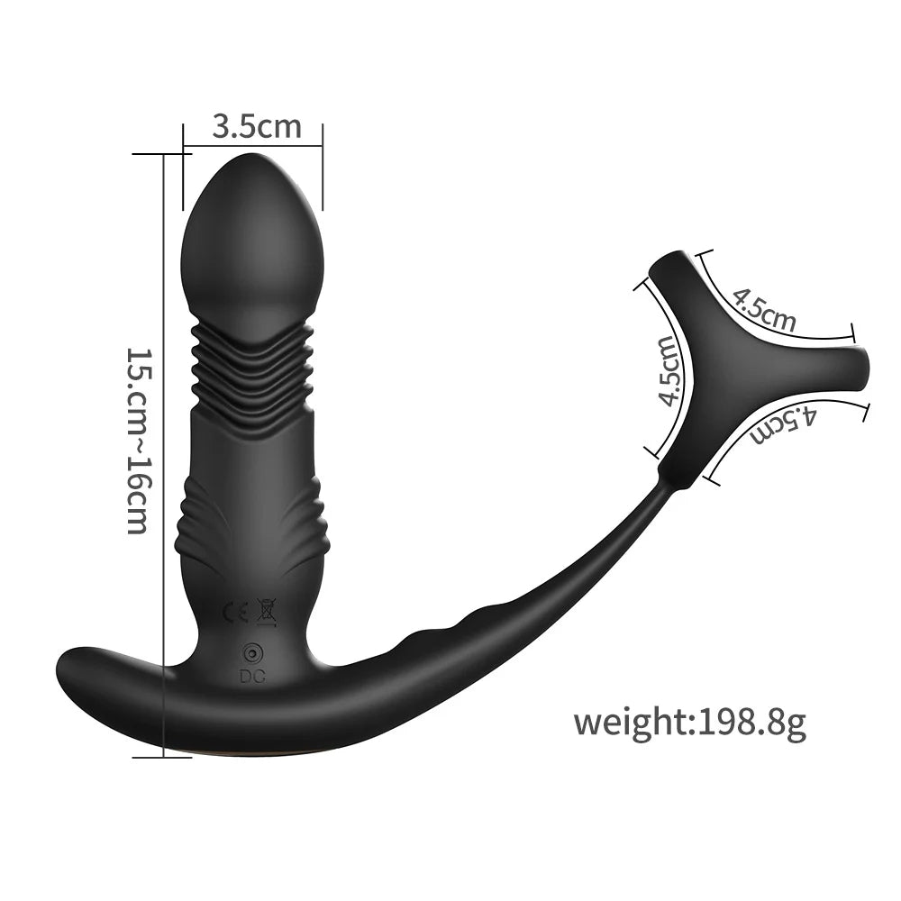 Telescopic Vibration Prostate Massager & Triple Ring