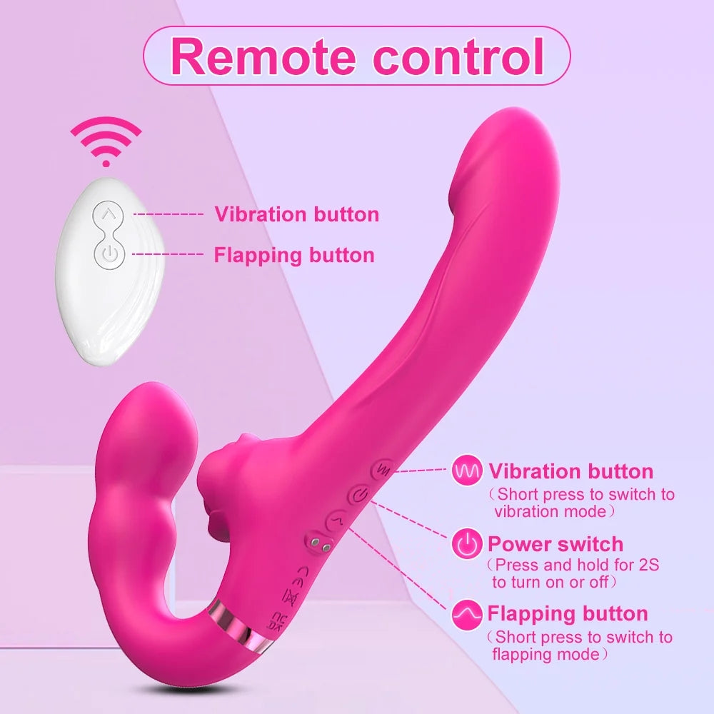 3-in-1 Rose Clit Stimulator Dual Motor Shock Panty Vibrator