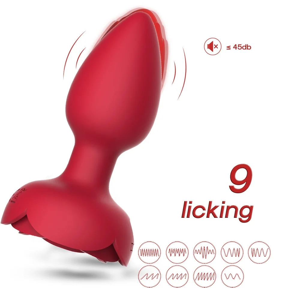 Flash Wireless Remote Control Vibration Rose Anal Plug