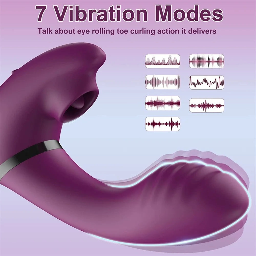 Rotatable Sex G-spot Licking Dildo Vibrator