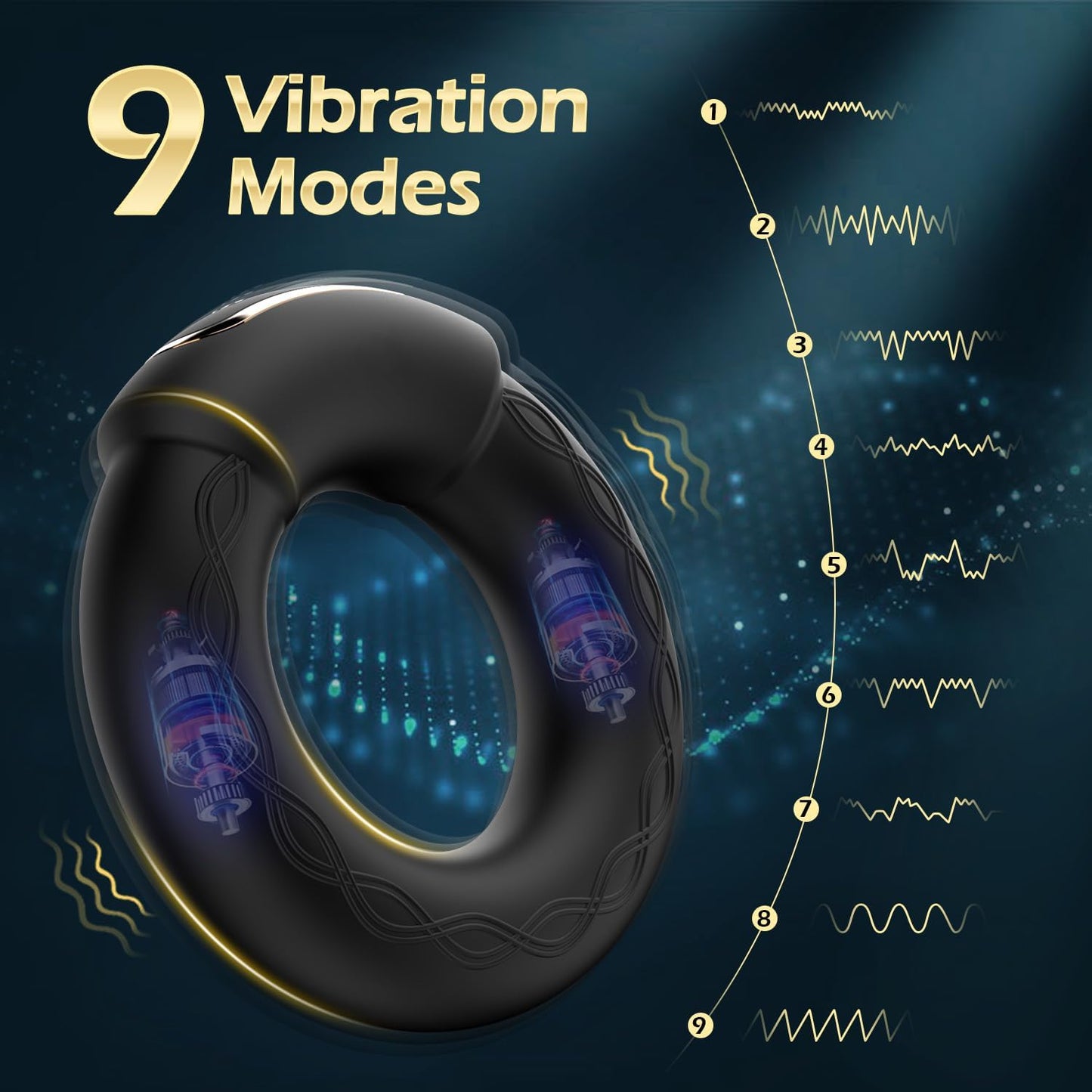 Vibrating Cock Ring, 9 Vibrations with Heating Penis Ring Vibrator Sex Toys for Men, Adult Toys Vibrating Penis Ring Male Sex Toys, Cock Ring Vibrator Couples Sex Toys, Adult Sex Toys & Games