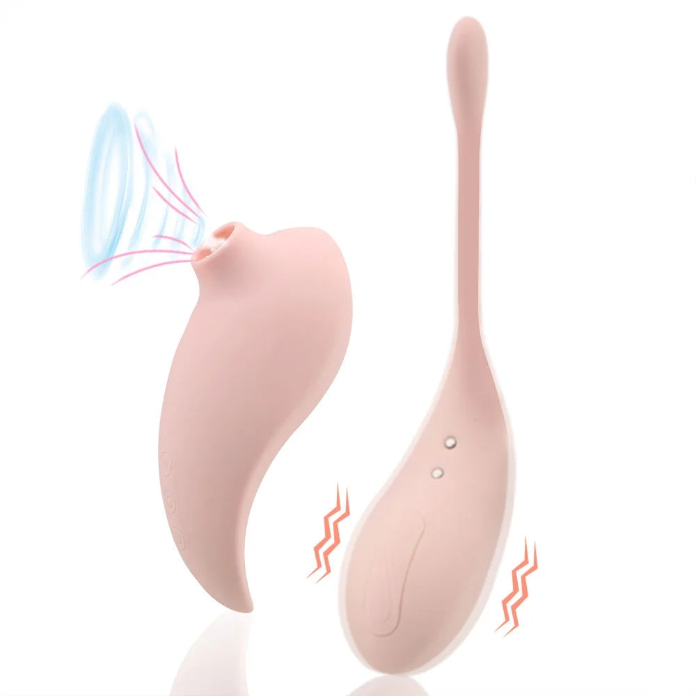 Remote Control Vibrator Set Clit Sucker & Vibrating Egg