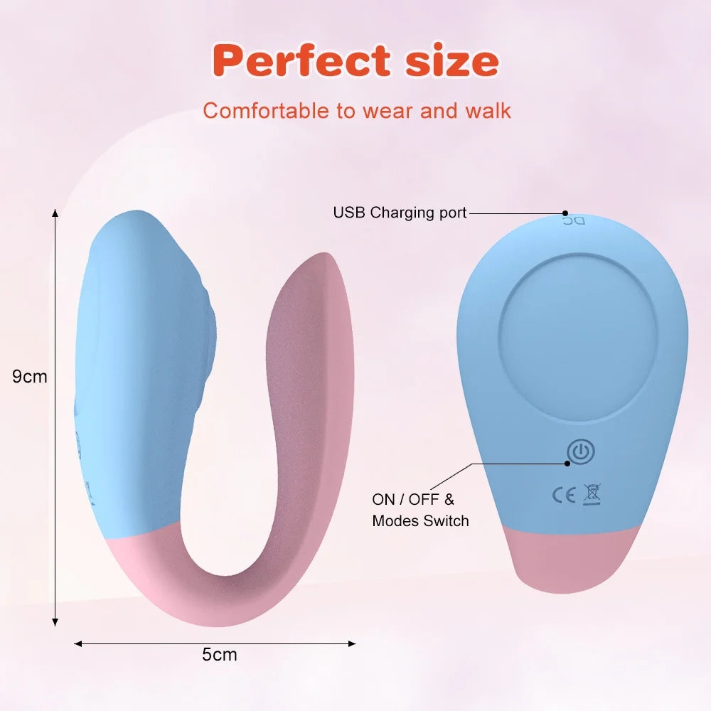 Waterproof Rechargeable Remote Control Couple Vibrator with 8 Frequencies