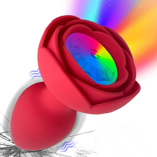 Flash Wireless Remote Control Vibration Rose Anal Plug