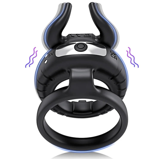 Bullfighting Double Rings Vibrating Penis Ring For Couples